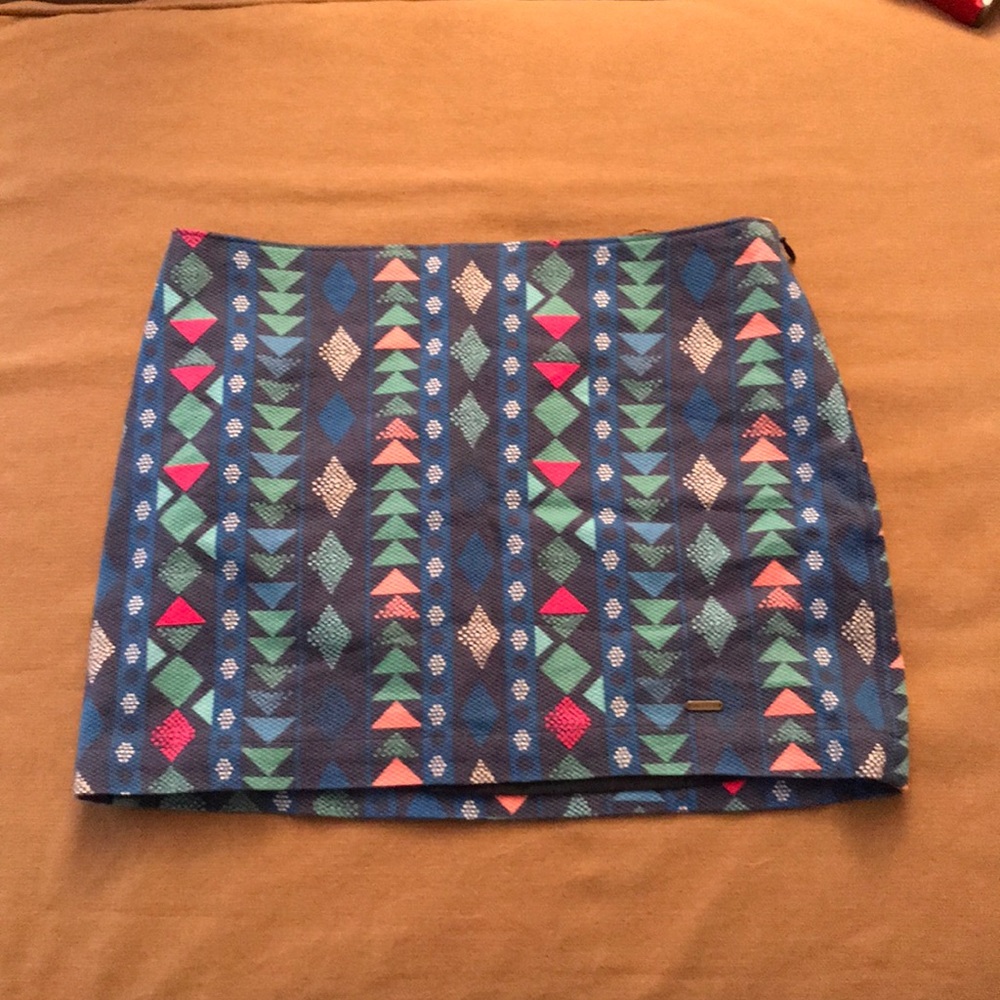 Blue Aztec Patterned Skirt